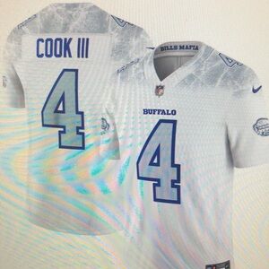 James Cook III White Jersey Vapor Stitched🧡